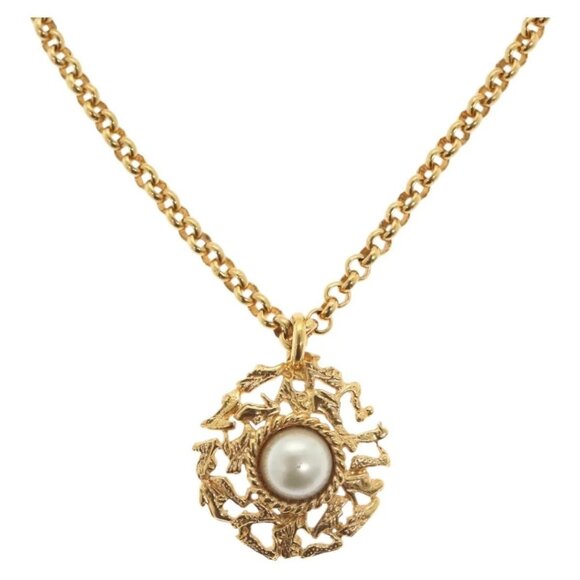 Salvatore Ferragamo Necklace metal Gold Auth bs28768